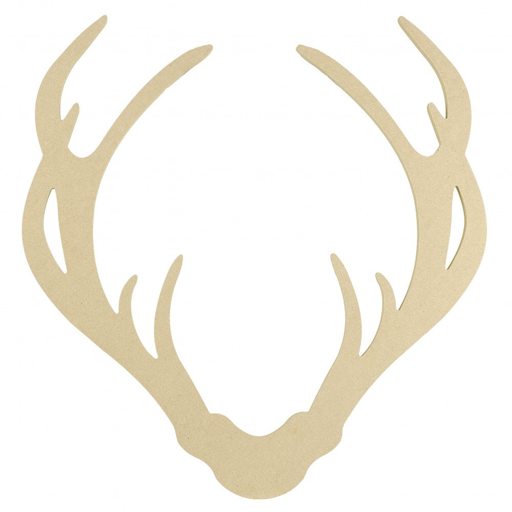 15" Decorative Wooden Deer Antler Silhouette: Natural [AB2338 ...