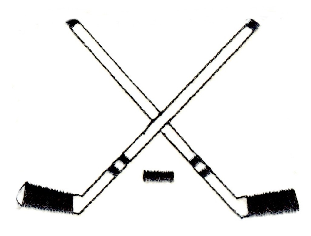 Ice Hockey Sticks With Ball Clipart