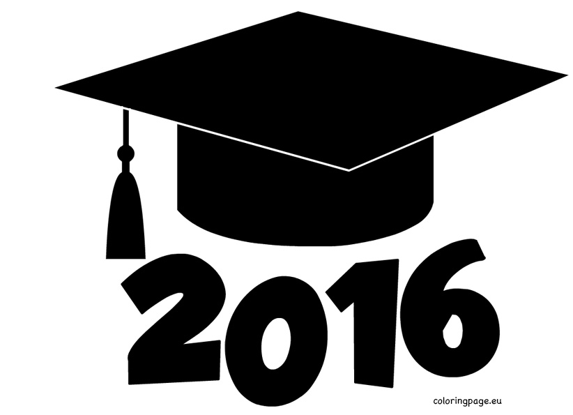 Graduation cap 2016 clip art | Coloring Page