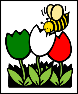 Flower and bee clipart
