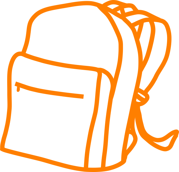 Orange Outline Backpack Clip Art - vector clip art ...