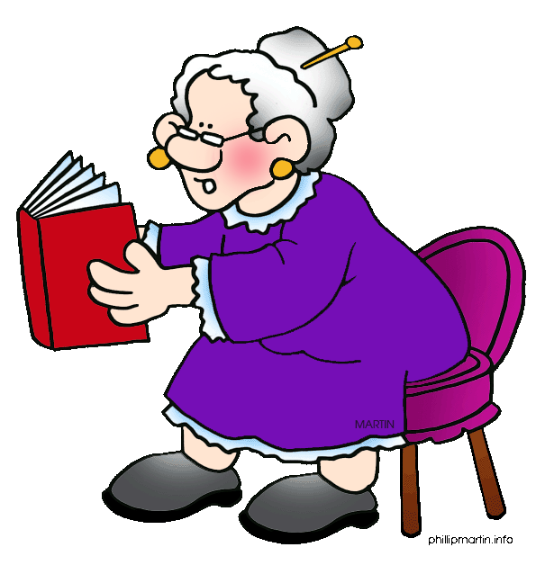 Grandma reading clipart