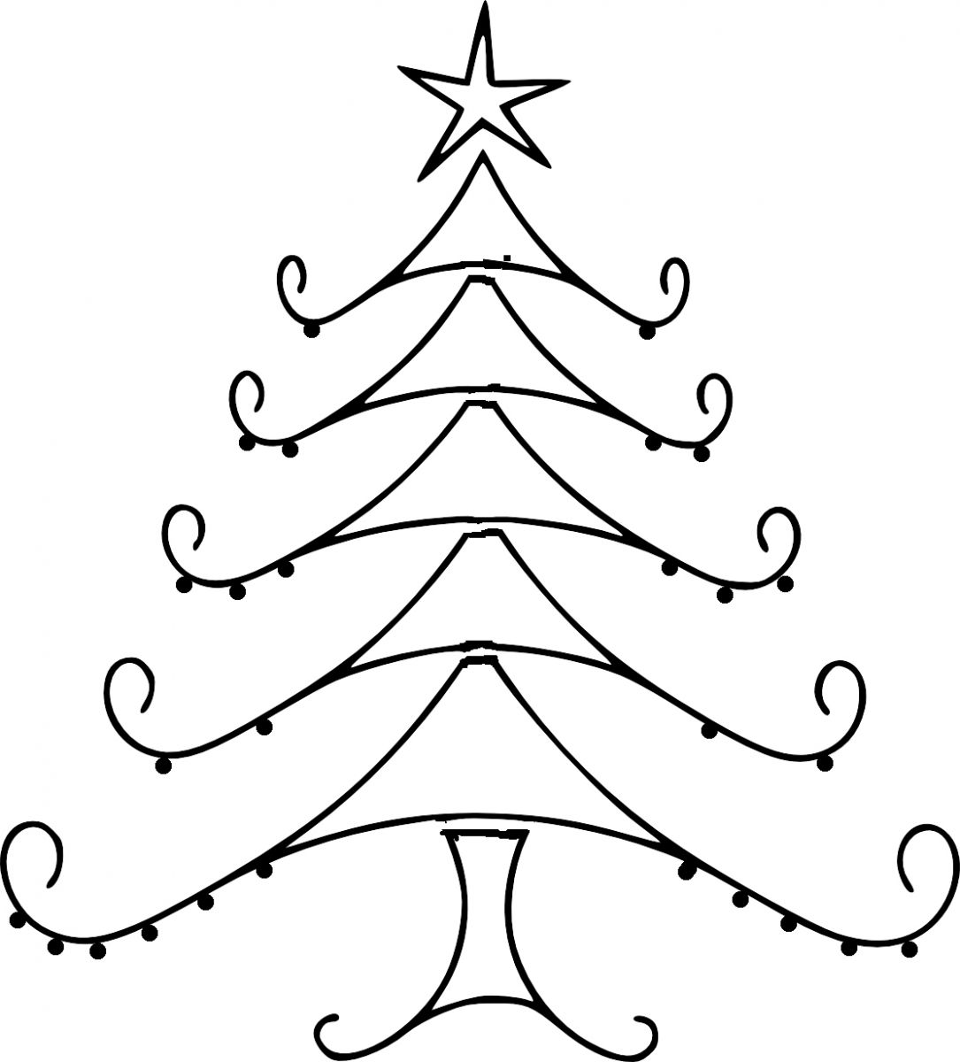 Christmas Tree Line Drawing - ClipArt Best