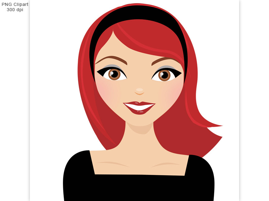 Red hair woman clipart