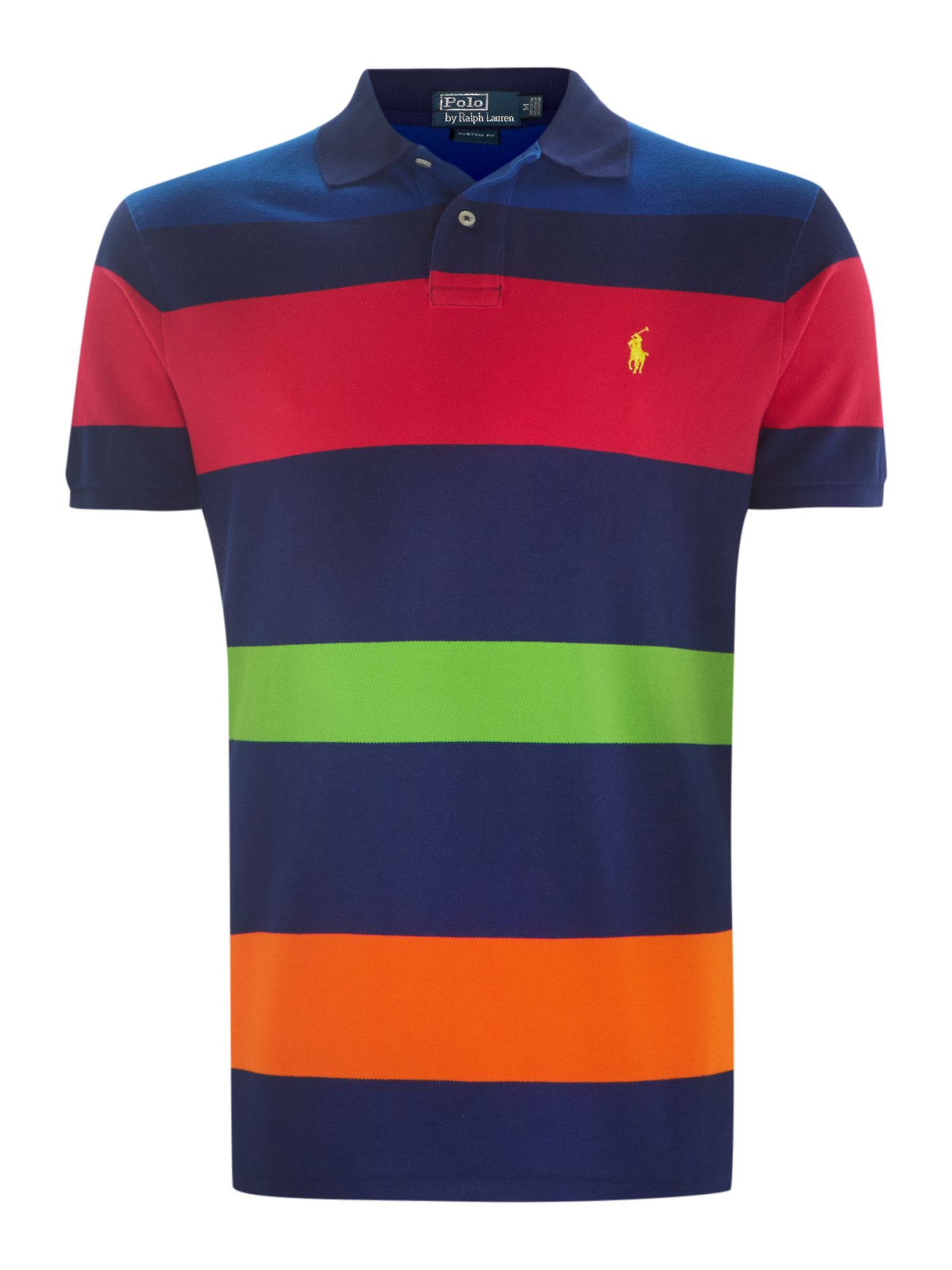 Polo ralph lauren Multi Stripe Custom Fit Polo Shirt in Blue for ...