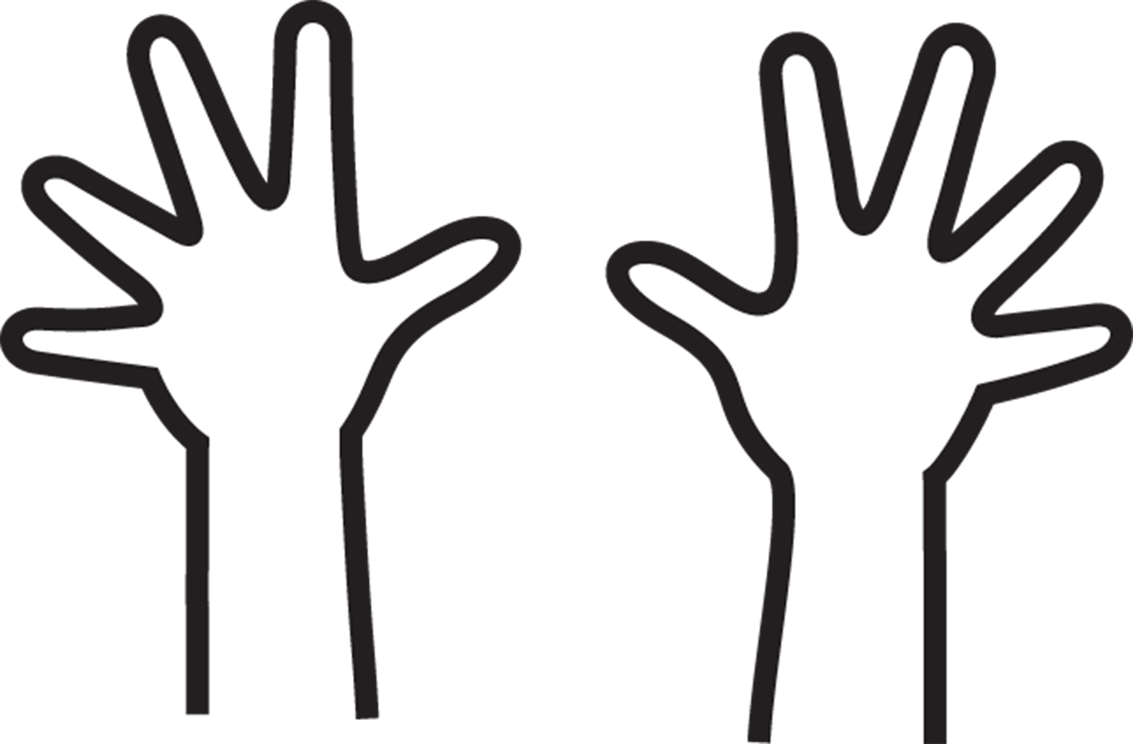 Outline of hand clipart