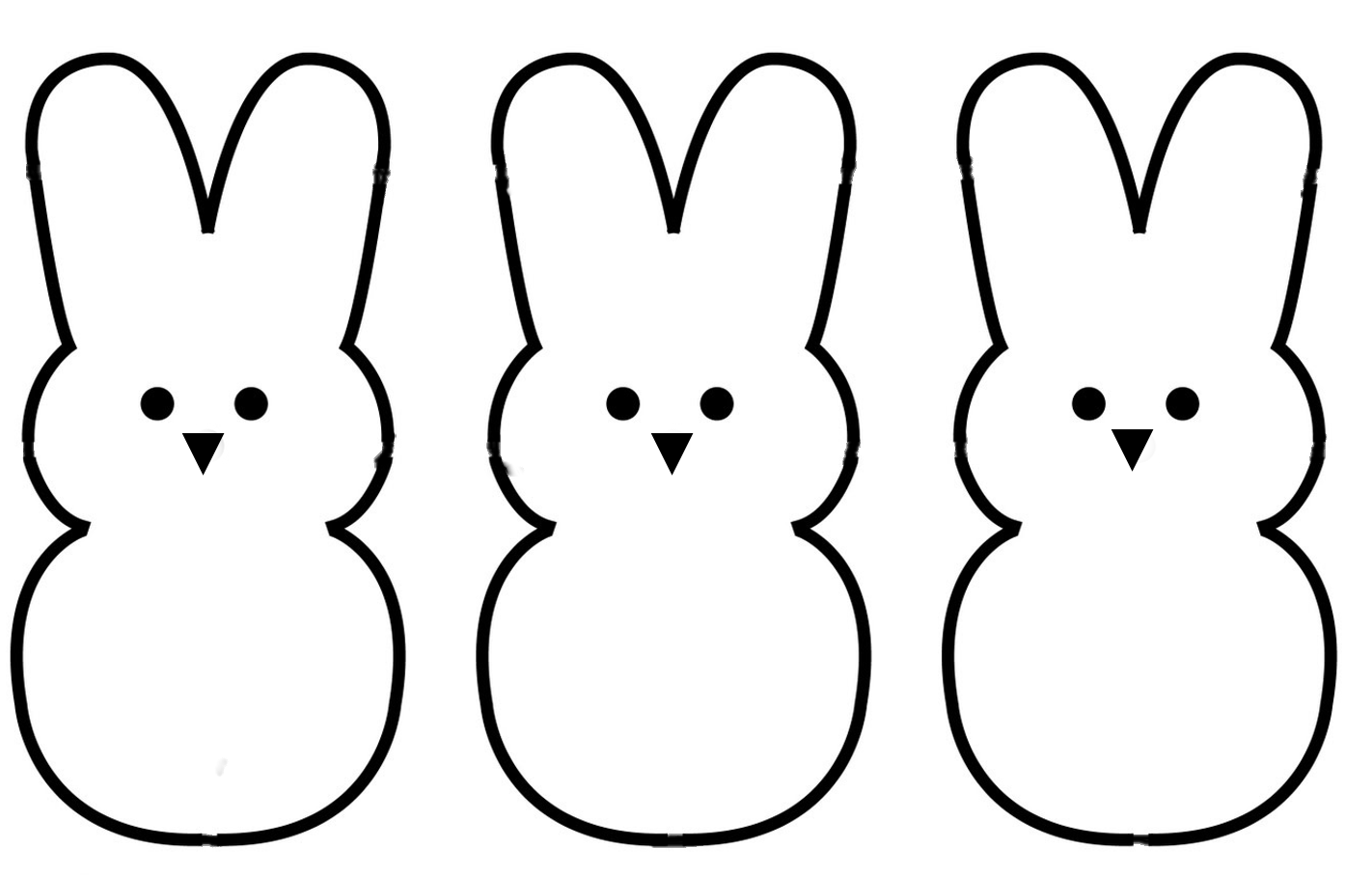 Rabbit clipart outline black and white