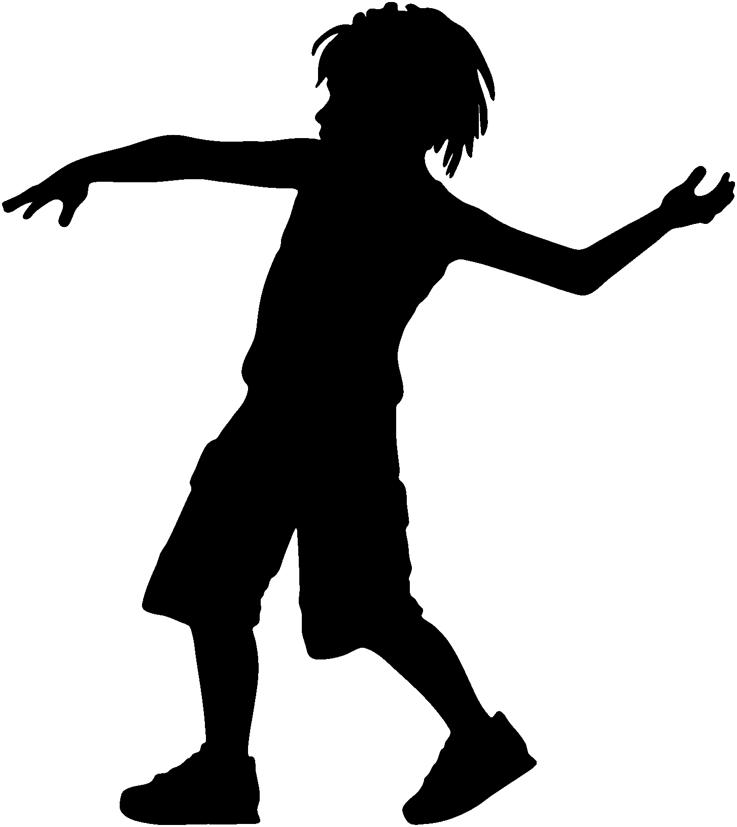 Clipart silhouette child playing