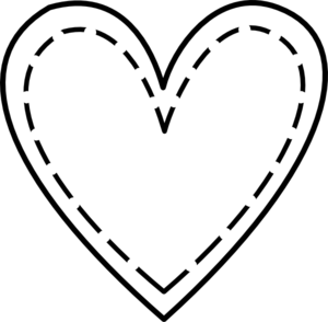 Black heart outline clipart