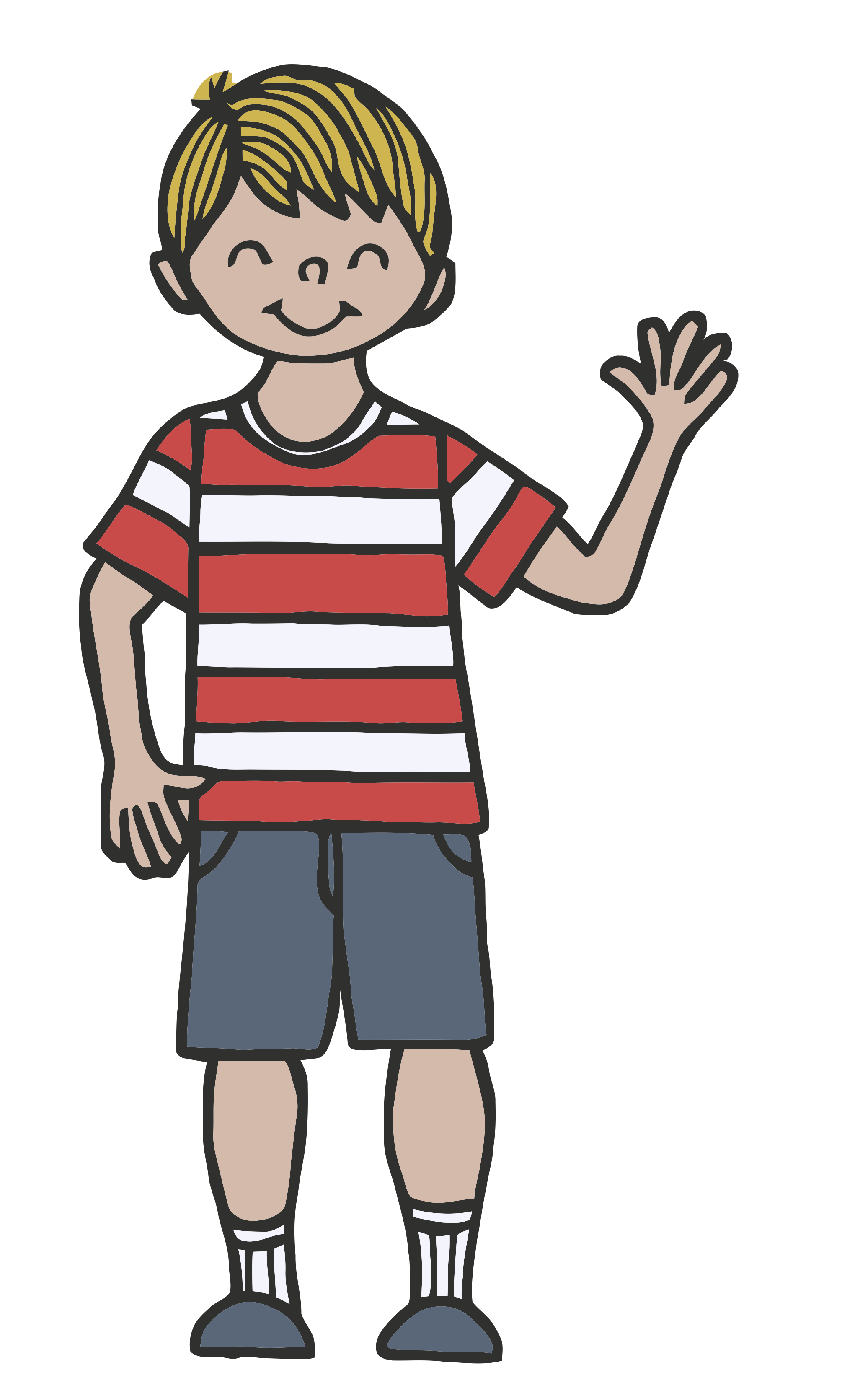 Person waving goodbye clipart