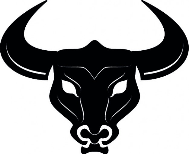 Bull head black icon vector Vector | Free Download