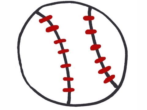 How to draw a baseball - EP - simplekidscrafts - YouTube