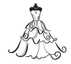 Clipart of wedding dresses