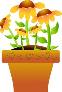 Daisy Flower Pot Clipart