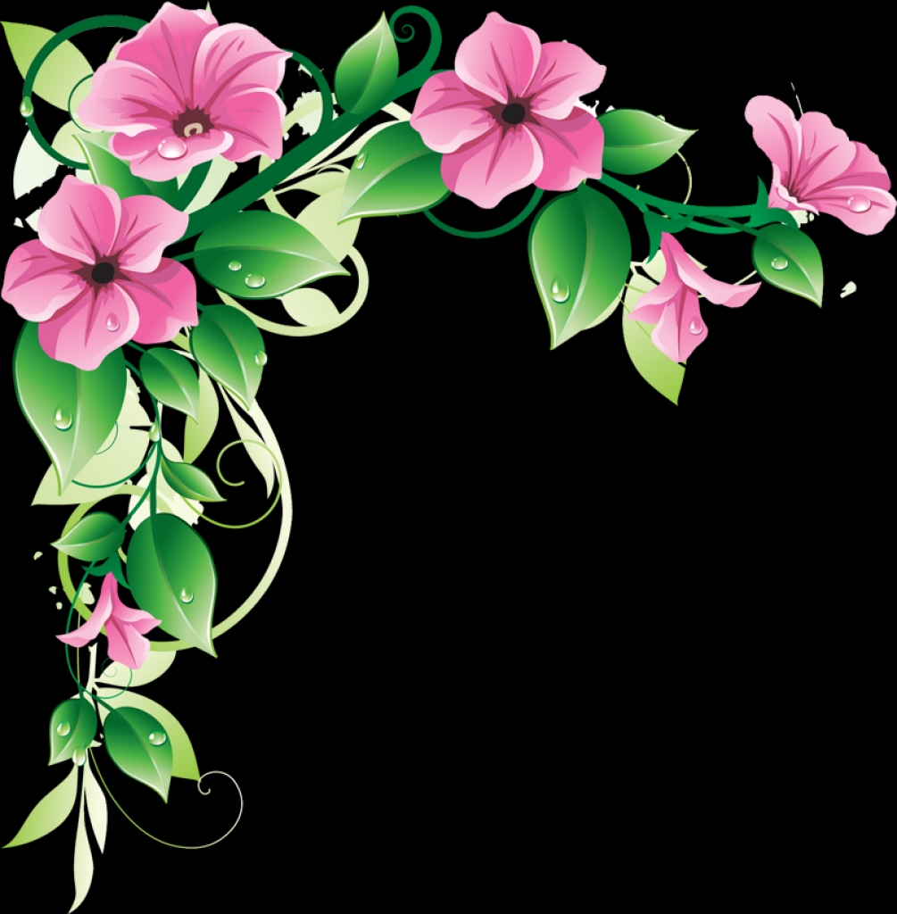 pink flower border clip art clipart panda free clipart images