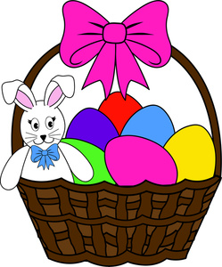 Easter Clipart Image - Easter Bunny and Easter Eggs in an Easter ...