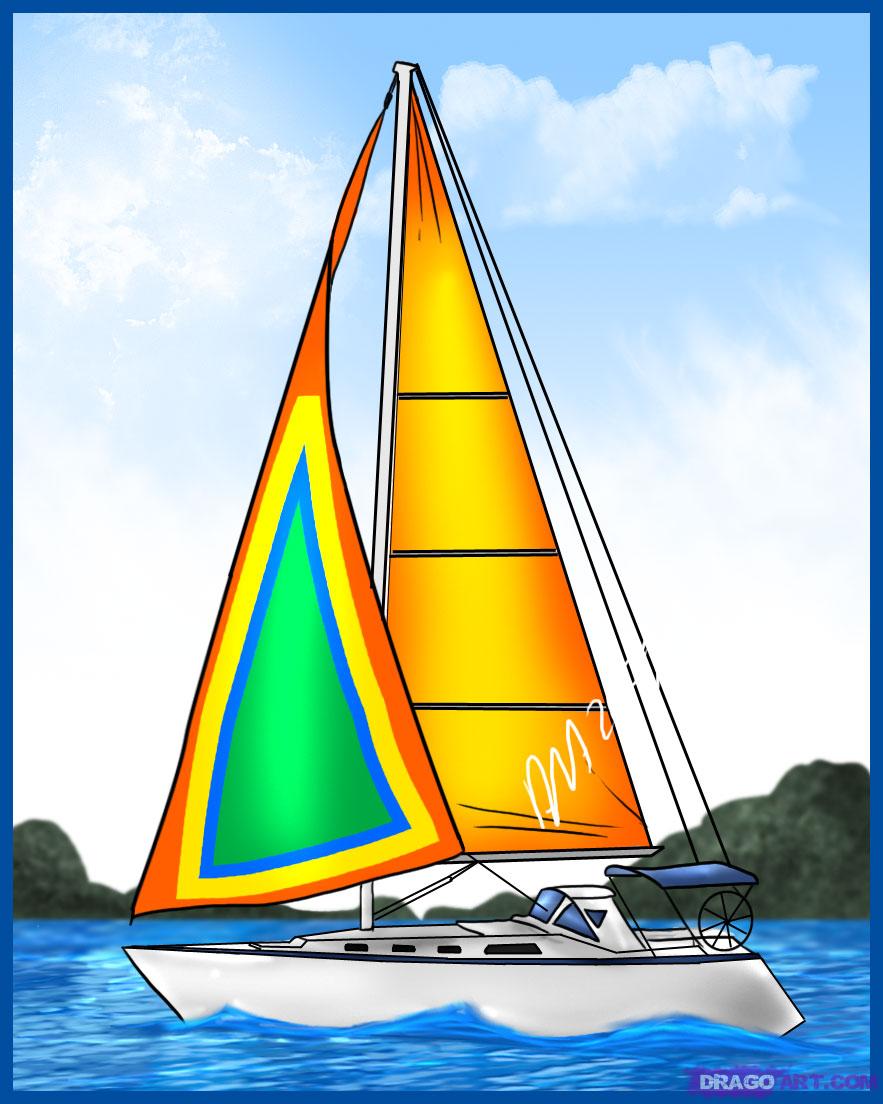 Simple Sailboat Drawing Sketch for Beginner