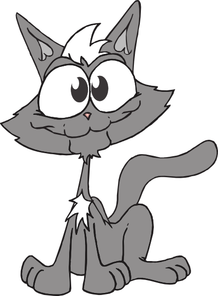 Gray Cartoon Cat Clip Art - vector clip art online ...