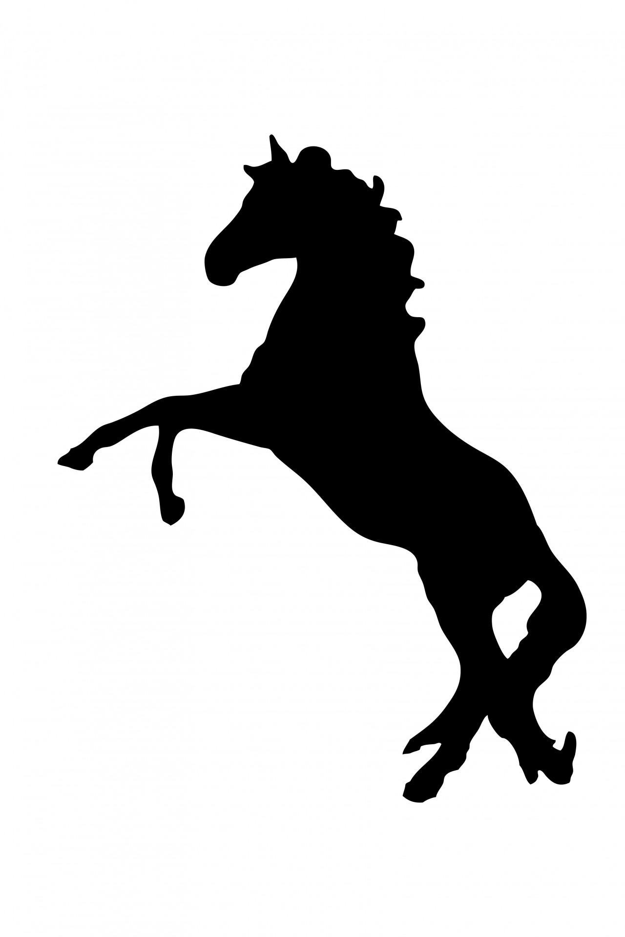 Horse rearing silhouette clipart