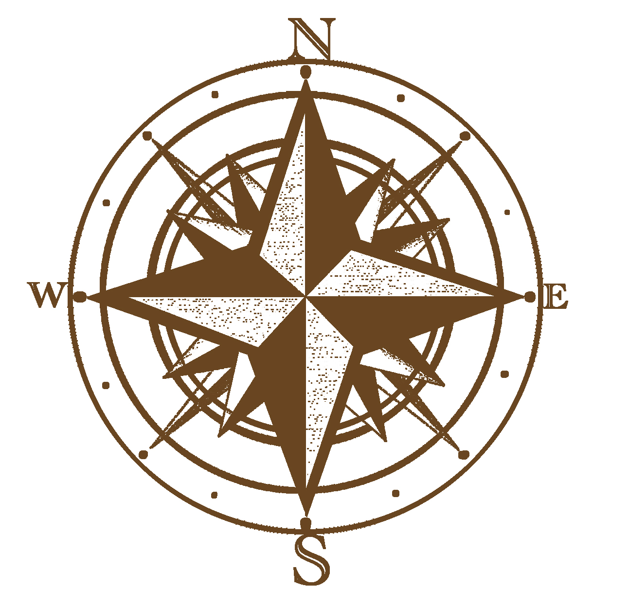 Map compass clipart brown