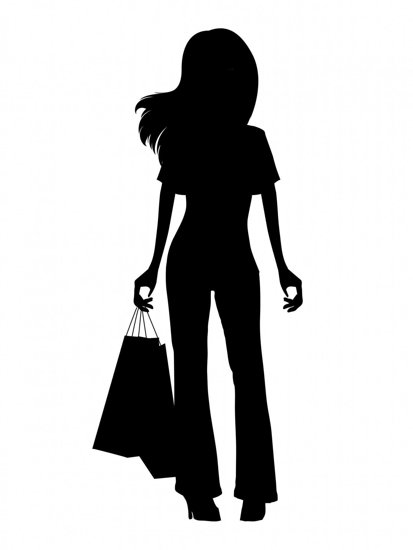 Girl Shopping Black Silhouette Free Stock Photo - Public Domain ...