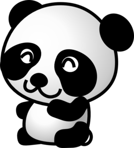 Baby panda bear clipart outline