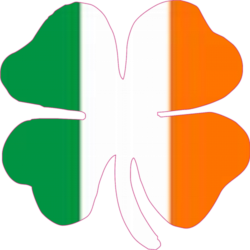 Four leaf clover w/Irish flag Helmet Sticker 2"x2"