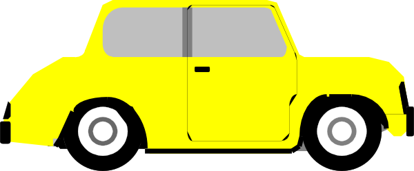 Bright Yellow Car Clip Art - vector clip art online ...