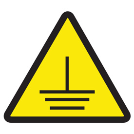 ISO Warning Symbol Labels - Electric Ground Hazard | Emedco
