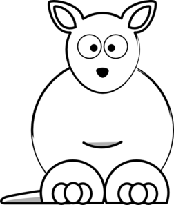 White Sightword Kangaroo clip art - vector clip art online ...
