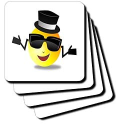 Florene Smiley Faces - Cool Dude Smiley - Coasters ...