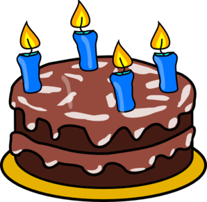 Birthday Cake Four Candles Clip Art - vector clip art ...