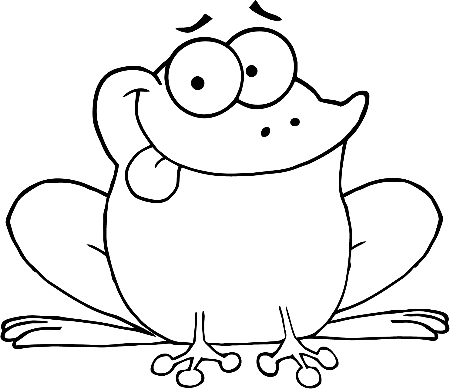 Happy frog colouring pages for preschoolers