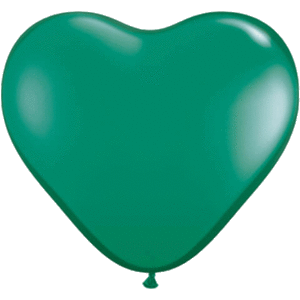 Qualatex 6" Emerald Green Heart Shape Balloons Small (
