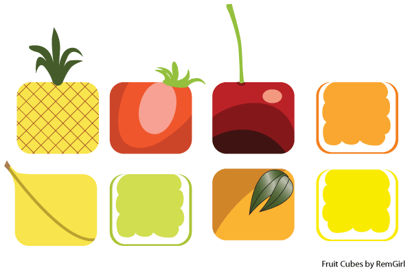 Vector Fruit Cubes | Download Free Vector Art | Free-Vectors