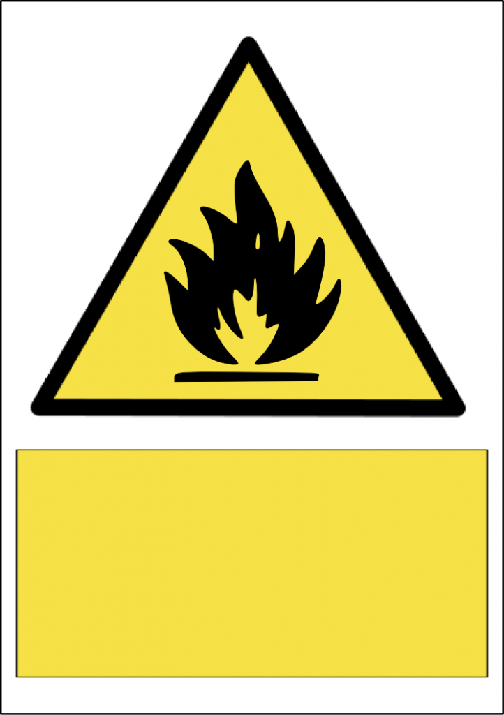 Warning (flammable) 200x300mm [BW36C] - £6.04 : Willow Signs
