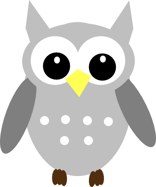 Yellow Gray Owl Clip Art - vector clip art online ...