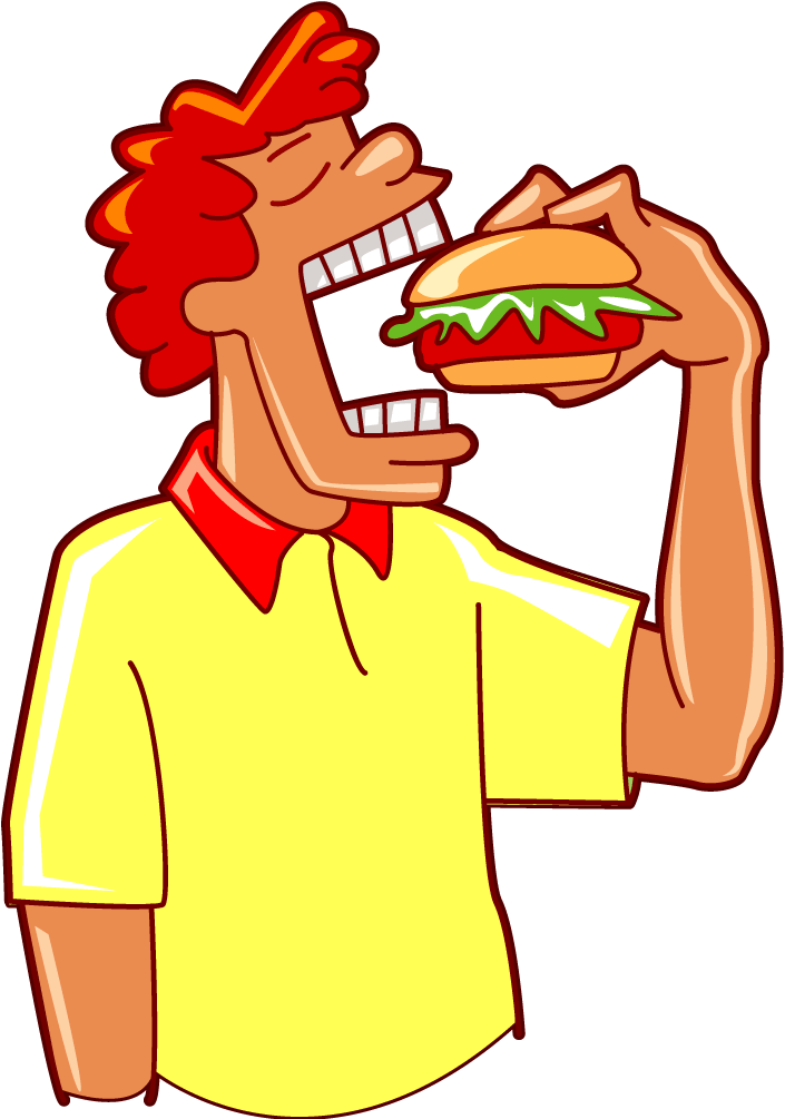 Person eating food clipart