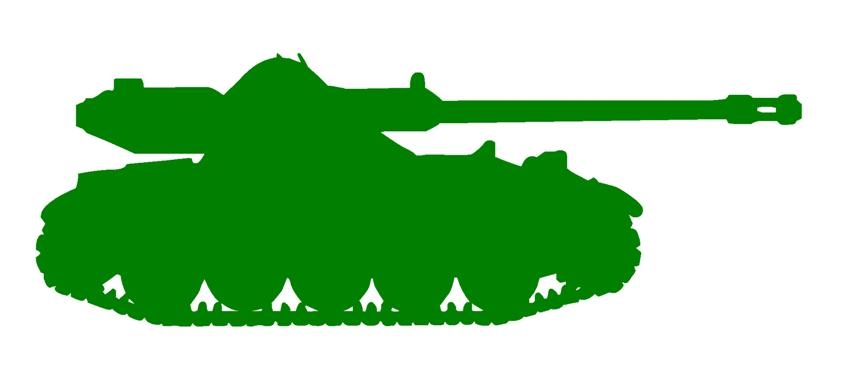 Army Tank Silhouette 3 Decal Sticker