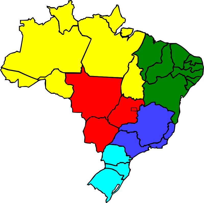 Colored map of Brazil Free Vector / 4Vector