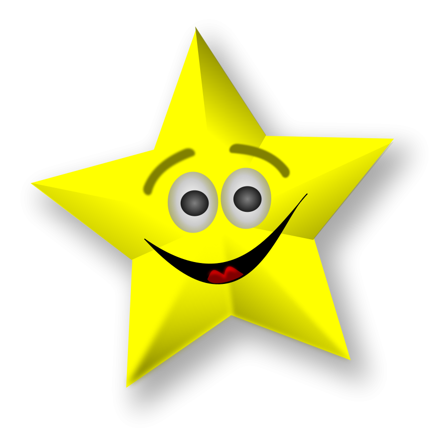 Smiling Star small clipart 300pixel size, free design - ClipartsFree