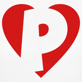 I love P T-Shirt - Heart P - Heart with letter P | Love T-