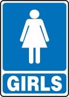 Girls (W/Graphic) 14X10 .055 Polyethylene Sign - Amazon.