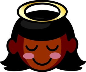 Angel Clipart Image - Little girl angel with a halo over her head