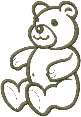 Animals Embroidery Design: Teddy Bear Outline from Machine ...