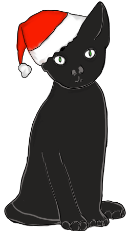 Cartoon Black Cats Christmas Tivo, Echo's Original Black Cat ...