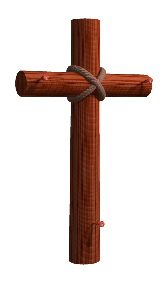 Wood Cross Tied Beams "6" Trendy Bible Educational Clip Art