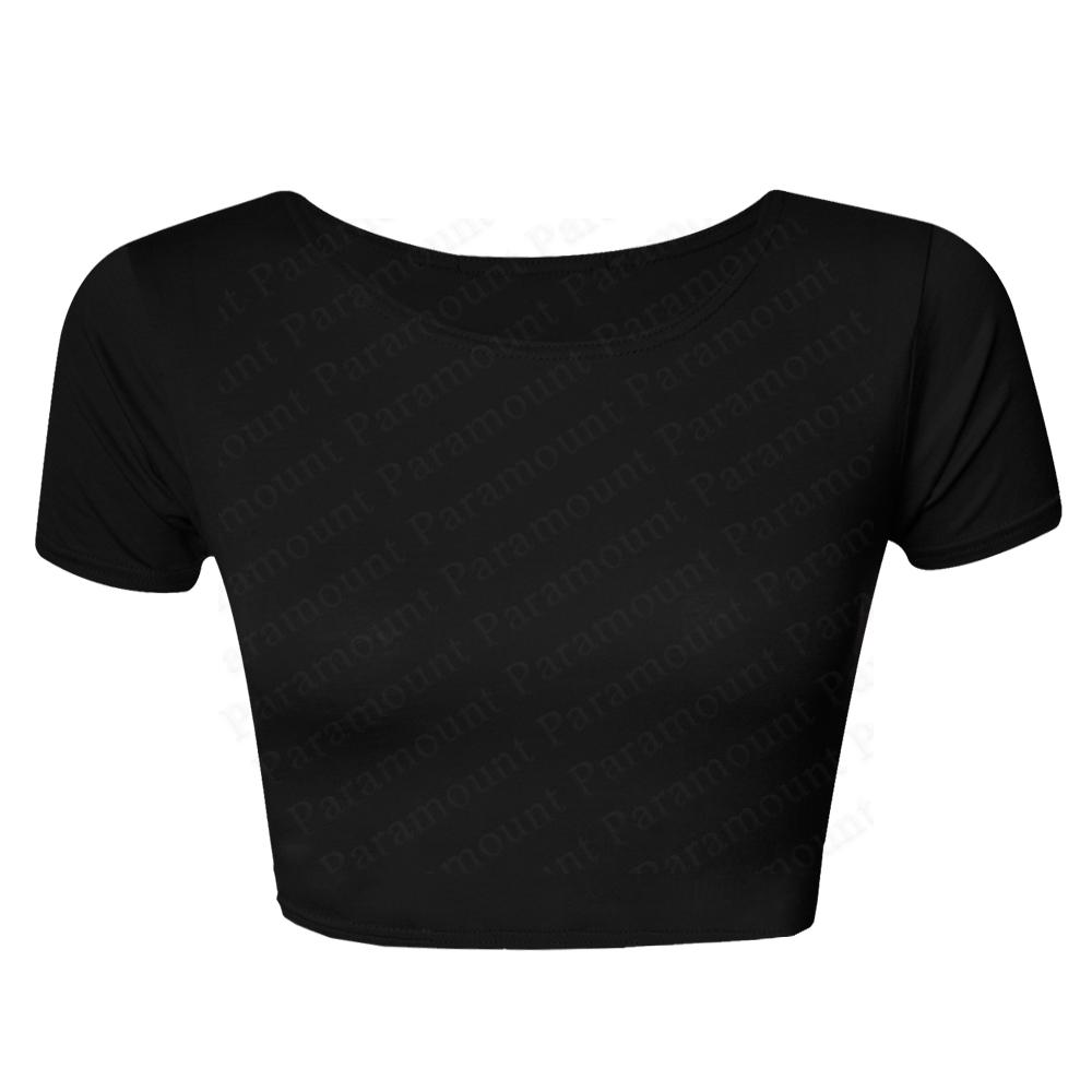 Plain Short Sleeve Crop Top Mini Stretch Casual T-Shirt Bra Tee ...