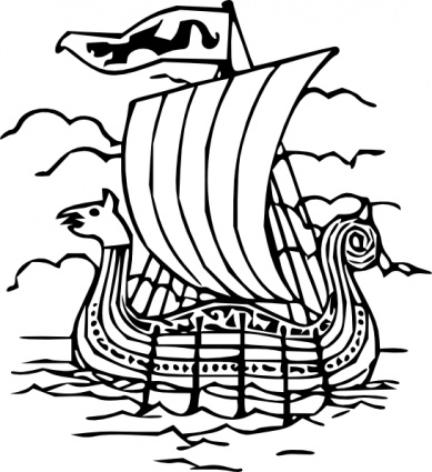 Viking Boat clip art vector, free vector images
