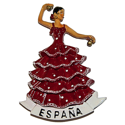 Resin Fridge Magnet: Spain. Flamenco Dancer (Type 1)